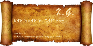 Kázmér Gábor névjegykártya