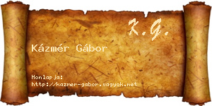 Kázmér Gábor névjegykártya